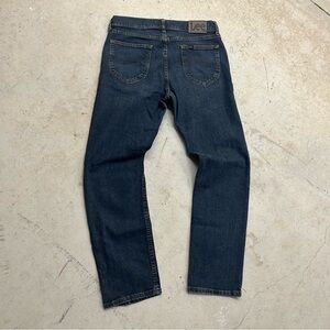 Lee Y2K Straight Leg Regular Fit Dark Wash Denim Pants Men’s 32x32 Embroidered